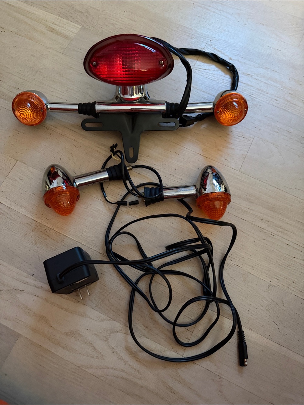Triumph Red and Orange Motorcycle LED Tail Light with Turn Signals